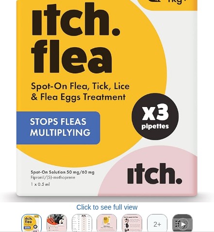 Itch Cat (1kg+) Flea & Tick Spot On Treatment - 3 Pipettes | Kills Fleas, Ticks, Lice & Eggs to Prevent Reinfestation